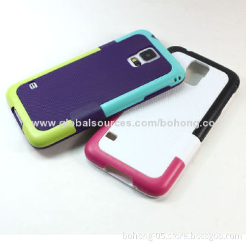 Phone Cases for Samsung S5, Double Colors PC Sides and TPU Back